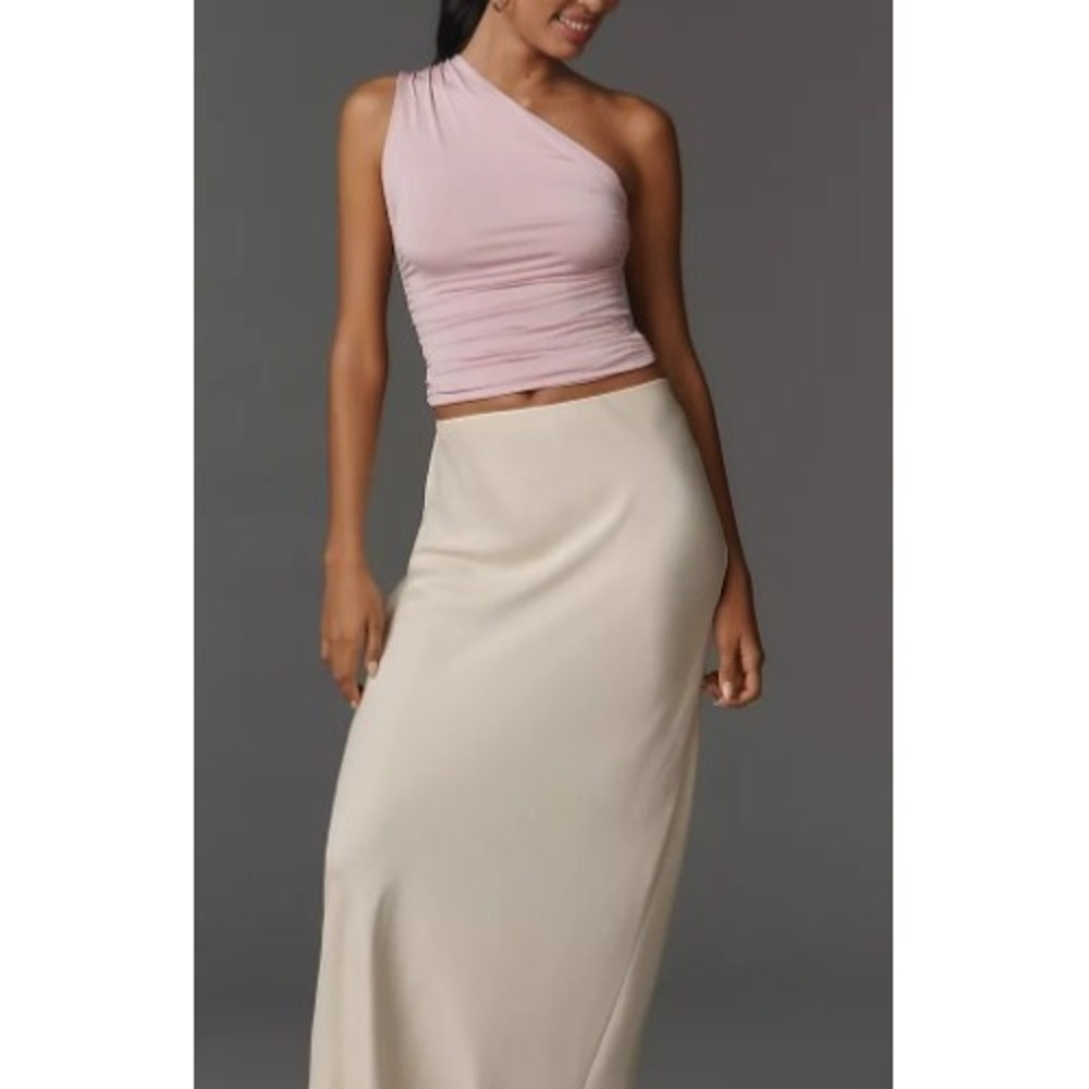 Anthropologie One-Shoulder Fitted‎ Top Lilac XL NEW Asymmetrical Tank